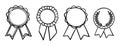 Set of four doodle medals.